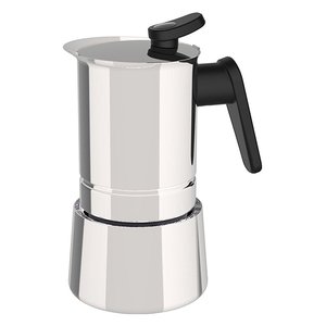 Cafetera Moka de Acero Inoxidable para 10 Tazas, Compatible con Inducción, Cromado Pulido - Product Image 1