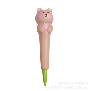 <b>Cute</b> Brown <b>Bear</b> Pen Cap PU Foam <b>Bear</b> Stationery Slow Rebound Stress Toy Gift - Product Image 1