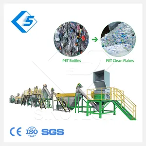 Zhangjiagang pet-crusher pet flakes bottle scrap recycling recycle machinery line fornitori di lavaggio a caldo