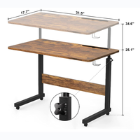 Bureau en bois réglable en hauteur avec charge USB Type-C, cadre de bureau ergonomique pour table de bureau