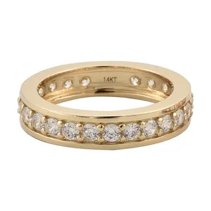 中国频道设置女士14k真实心精美结婚戒指和未婚妻18k黄金珠宝戒指
