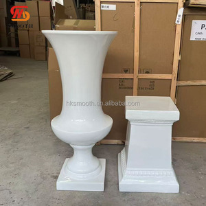 Jarrón Moderno de Fibra de Vidrio Blanco Liso, Alto y Grande, con Forma de Trompeta, Centro de Mesa para Decoración de Eventos y Bodas - Product Image 5