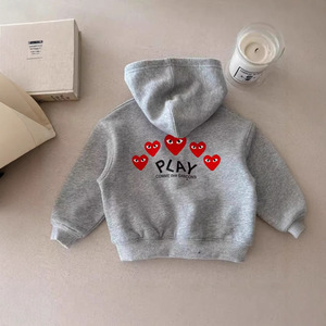 Felpa <span class=keywords><strong>con</strong></span> Cappuccio in Cotone per Bambini Stile Coreano, Cardigan <span class=keywords><strong>con</strong></span> <span class=keywords><strong>Zip</strong></span> a Forma di Cuore per Ragazzi e Ragazze - Product Image 4