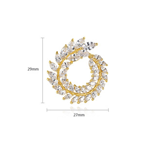 Pendientes de oreja de <span class=keywords><strong>trigo</strong></span> con incrustaciones de latón, pendientes de circón, accesorios de oreja de viaje de gama alta a la moda para mujer - Product Image 4