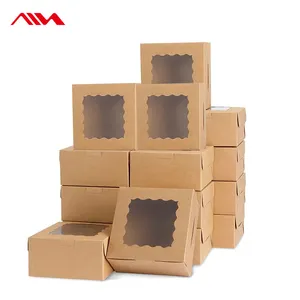 Multi colore Boxen Weibliches Kraft papier Food Cake Box Cupcake Square Anpassbare Cupcake Box und Verpackung Recycelbar Akzeptieren