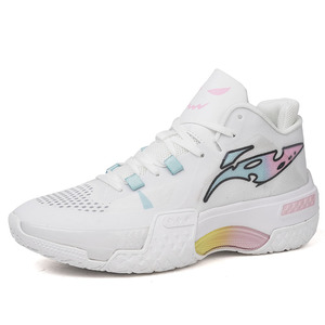 Bas quantité minimale de commande marque Logo personnaliser professionnel hommes Sports de plein air Style baskets maille vierge Graffiti conception femmes chaussures de <span class=keywords><strong>basket</strong></span>-ball - Product Image 3