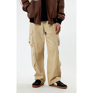 Produttore personalizzato di alta qualità personalizzato Casual comodo cotone <span class=keywords><strong>Beige</strong></span> <span class=keywords><strong>pantaloni</strong></span> larghi Multi tasca <span class=keywords><strong>pantaloni</strong></span> <span class=keywords><strong>Cargo</strong></span> - Product Image 3