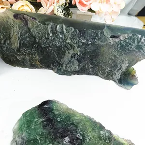 Wholesale Natural Crystals Reiki Gemstone Raw Fluorite Specimen Healing Stones For Home Decoration