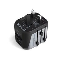 Stasiun Pengisian Daya Nirkabel Universal 3-in-1 PD 12W Tipe-C Pengisian Ganda Port USB Adaptor Perjalanan Lipat UK EU US AU
