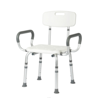Chaise de douche compacte pliable réglable en alliage d'aluminium léger avec design portable pour personnes âgées et handicapées