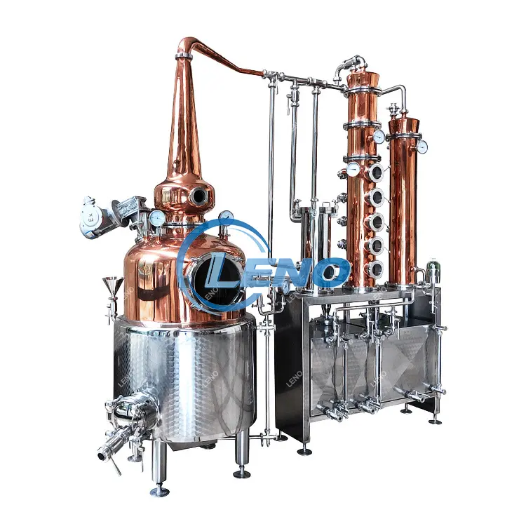 Leno-Destilador de licor de cobre, destilador de Whisky, cerveza, Gin, Vodka, columna de reflujo