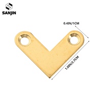 Supports d'angle en cuivre pur épaissi, coins plats en laiton pour meubles, tiroirs, boîtes à bijoux, joints en forme de L à angle droit