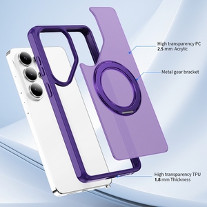 Coque de téléphone magnétique avec support de charge sans fil et anneau en fer 360° Macaron pour Samsung <span class=keywords><strong>Galaxy</strong></span> S26 Ultra S25 Plus - Product Image 6