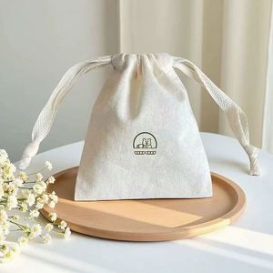 Factory Directly Cotton <b>Drawstring</b> Dust Bag Natural Cotton Jewelry <b>Pouch</b> Accept Customization - Product Image 3