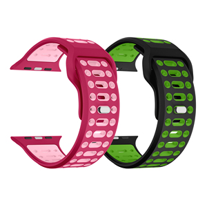 Correa de Reloj de Silicona RYB para <span class=keywords><strong>Apple</strong></span> Series 8 7 6 <span class=keywords><strong>SE</strong></span> Ultra 49mm 45mm 44mm 42mm 41mm <span class=keywords><strong>40mm</strong></span> 38mm, Accesorios Deportivos para iWatch - Product Image 1