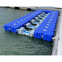 Plateforme flottante modulaire en blocs de plastique pour pont