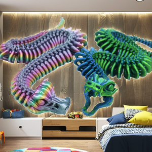 Border 3D Printed Material Skeleton Snake Figurines Creative Keychains Animal Joint Activity Models for Gifts - Product Image 2