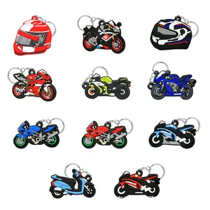 कार पार्ट्स कीचेन मोटरसाइकिल pvc कार्टून मोटरबाइक रबर कीचेन रचनात्मक मोटर साइकिल पीपी पेंडेंट 3 डी कीचेन कार पार्ट्स