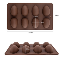 Nouveau moule à gâteau créatif en forme d'œuf, 8 cavités, en silicone alimentaire, pour la pâtisserie, vente en gros