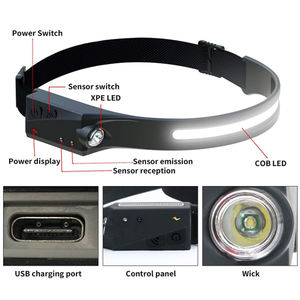 Faro delantero ligero de 5 modos, linterna LED COB de 10W, 350 lúmenes, con Sensor de movimiento, recargable - Product Image 5
