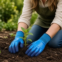 Gants de travail de sécurité pour la construction, la logistique, le jardinage, les travaux de réparation, gants en latex à revêtement ondulé antidérapants et imperméables pour hommes