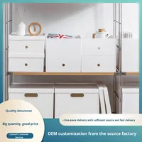Caja de almacenamiento clásica japonesa de plástico grueso con ruedas de aluminio y Asa de tapa organizador para archivos A4 de oficina almacenamiento en el hogar