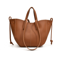 Sac à bandoulière de style français avec grain litchi, sac fourre-tout tendance grande capacité, sac à main et sac à bandoulière cousus