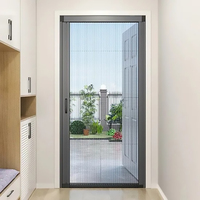 Moustiquaire de porte plissée rétractable d'extérieur en alliage anti-insectes
