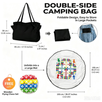 Bolsa de Almacenamiento 2 en 1 de Gran Capacidad, Apertura Rápida, para Viajes y Campamento, Diseño Transversal, para Llevar al Hombro, Color Marrón, para Picnic