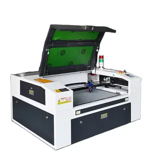 Máquina de corte de gravação a laser co2, produção de fábrica, cnc 6090, bambu, tabela superior