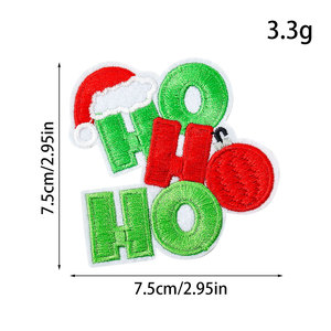 Parches navideños pequeños de moda Santa Gingerbread Man Elk Iron Bordado Sombrero Parches Tela Bolsa de Navidad Decoración PVC <span class=keywords><strong>HoHoHo</strong></span> - Product Image 4