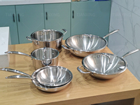 Ensemble de casseroles et poêles TIANXING Premium en acier inoxydable triple couche, compatible induction, pour service OEM ODM