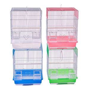 Gabbia per Uccelli Premium Grande in Plastica Arrotondata, Trasportino per Pappagalli, Gabbia Pieghevole a Doppio Strato con Ruote per Tutte le Stagioni - Product Image 1