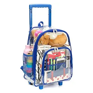 작업 가방 Daypack 여행 투명 학교 책 가방 투명 롤링 초등 방수 책가방 어린이 책가방 배낭