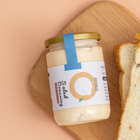 Récipient en plastique transparent de qualité alimentaire de 10oz pour emballage de sauce avec couvercle à vis pot Mason à condiments hermétique pour stockage de vinaigrette