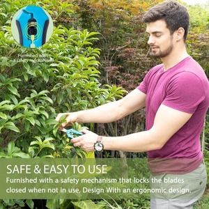 Sécateur à main de jardinage avec lames en acier inoxydable antiadhésives Coupeur manuel de bonsaï pour le rempotage Sécateur droit - Product Image 5