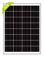 Panneau solaire monocristallin PERC à haute transmission 12V 25W avec câble de 500 mm DC5.5*21