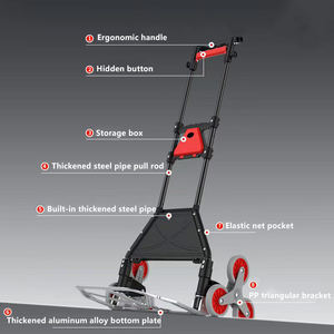 アルミ合金登山階段折りたたみ式ハンドカート<span class=keywords><strong>75Kg</strong></span>容量ポータブル折りたたみ式ハンドトロリーショッピング用 - Product Image 4