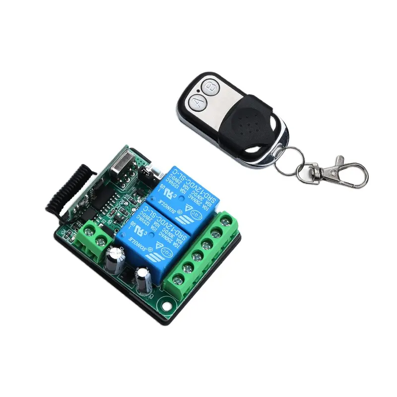 B20 12V 2 channels relay switch with remote wireless switch for lighting RF 433MHz