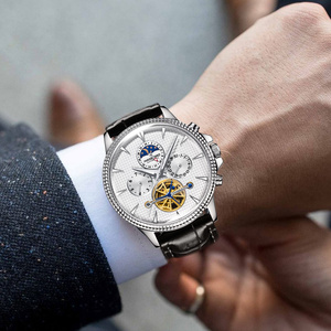 Montre mécanique classique de luxe pour homme, phase de lune, lumineuse, boîtier en acier inoxydable, cadran en cristal, multifonctionnelle, style <span class=keywords><strong>Paris</strong></span> Nail - Product Image 3