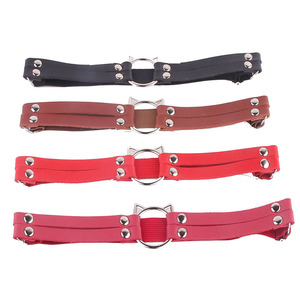 Women Pu Leather <b>Cat</b> Head Garter Belt Leg <b>Ring</b> With Adjustable Strap Street Style Accessory - Product Image 3