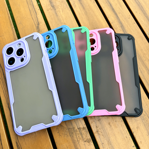 Vente en gros PC TPU 2-en-1 givré armure couverture de téléphone pour iPhone 14 15 16 Plus 11 12 13 Pro Max SE 4 étui de téléphone portable de luxe - Product Image 2