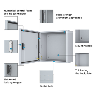 صندوق معدني خارجي مقاوم للماء IP65 لتوزيع الطاقة الإلكترونية ولوحة التحكم الكهربائية - Product Image 5