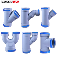 Raccord en T semi-rigide en PEHD 75mm 110mm à clipser pour système de ventilation ERV HRV d'air frais, taille personnalisée, blanc