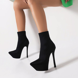 Platform Fashion Stivale Donna Rubber Outsole Ankle High <b>Heel</b> Sexy Warm Winter Boots for Women Shoes - Product Image 4