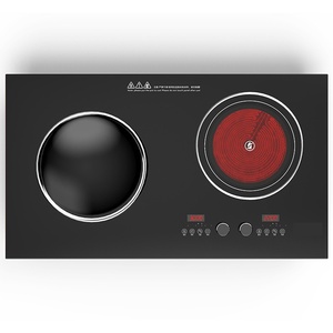 Wholesale Price High Induction Cooktop Multifunctional Built-in Concave Double Electric Cooktop for Commercial Household Battery