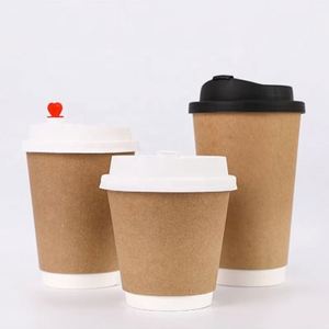 Custom Printed Biodegradable Kraft Disposable Double Wall Paper <b>Coffee</b> <b>Cups</b> 8oz/<b>12oz</b>/16oz - Product Image 1