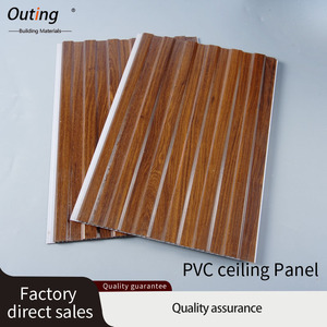 पॉप डिजाइन पैनल <span class=keywords><strong>pvc</strong></span> वाटरप्रूफ लकड़ी छत के लिए छत 250 मिमी * 7.5 मिमी चीन कारखाने घर सजावट <span class=keywords><strong>pvc</strong></span> दीवार पैनलों की कीमत - Product Image 1