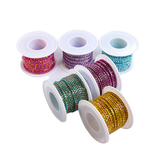Commercio all'ingrosso di VC nuovo prodotto di alta qualità SS6 2mm catena di cristallo Phantom acqua con singolo artiglio di strass colorato - Product Image 1