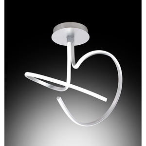 PLAFONIERA a LED KILEY ARGENTO DIAMETRICO Base in Acciaio Inox da 40CM con Copertura in Acrilico, 39W 3510lm 4500K Luce Bianca Fredda - Product Image 1